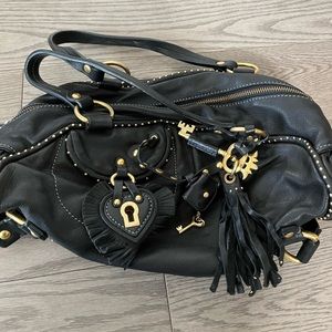 Black leather with gold detail juicy couture handbag